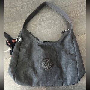 Kipling Black Shoulder Bag with Monkey Keychain